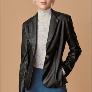 Francesca’s Faux Leather Blazer